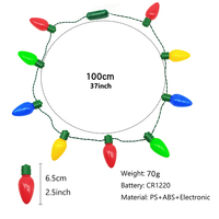Collier lumineux de Noël avec 9 ampoules LED, 3 modes clignotants, idéal pour les accessoires de Noël, les cadeaux de fête du Nouvel An