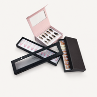 Boîte d'emballage de luxe personnalisée pour faux ongles, avec fermeture magnétique, en carton rigide, avec insert et logo personnalisé