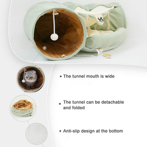 C052 Vente directe usine Tunnel-lit pour chat en fibres de polyester écologiques, jouet interactif, pliable, lavable, robuste - Product Image 4