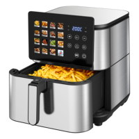 Friteuse à air numérique 9L, chauffage uniforme à 360°, tubes chauffants doubles en acier inoxydable, sans huile, friteuse à air intelligente, grand appareil électroménager familial