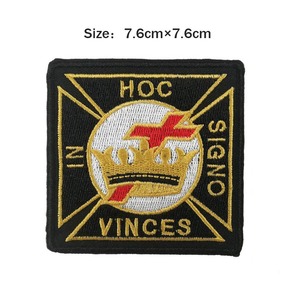 Cavalieri templari verso l'alto con la spada puntano la toppa da <span class=keywords><strong>ricamo</strong></span> in ferro 2025 distintivo della massoneria - Product Image 2