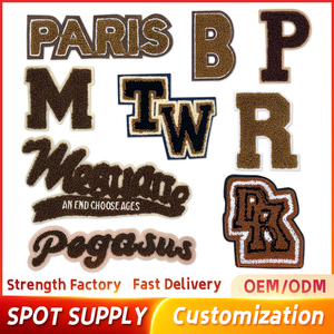 Tùy Chỉnh Thêu Thư Chenille Tùy Chỉnh Sắt Trên Các Bản Vá Lỗi Thêu Các Bản Vá Lỗi Cho Quần Áo, DIY Chenille Thư Các Bản Vá Lỗi - Product Image 2