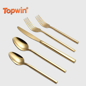 Ensemble de couverts en acier inoxydable en vrac, couteau, fourchette, cuillère, manche carré, argenterie - Product Image 1