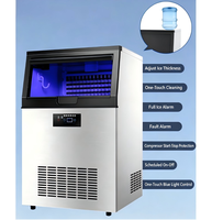 Machine à glaçons commerciale automatique 100 kg/24h, refroidie par air, en acier inoxydable, contrôle numérique, YueCool, pour magasins de boissons, pubs