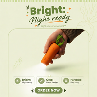 Nouvelle Arrivée Lampe Torche Porte-clés Rechargeable en Forme de Carotte, Mignonne Lampe de Nuit LED en Silicone pour Enfants, Idéal Cadeau