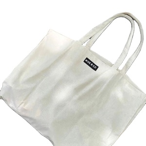 Bolsa de Compras de Lona de Algodón de Gran Capacidad y Alta Calidad, Bolsa de Playa Ecológica con Etiqueta Tejida - Product Image 1