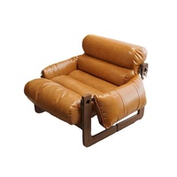 Chaise longue individuelle en bois massif, style mi-moderne minimaliste, décontractée et simple, pour salon, usage domestique, style rétro, luxe léger