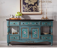 Armoire console buffet européen en bois massif style américain rétro peint décoration buffet entrée armoire de rangement