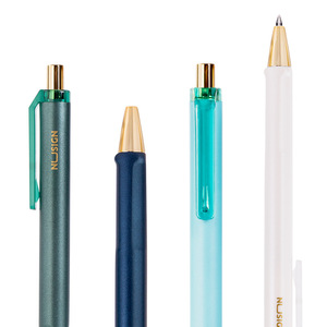 Nusign Gel Pen 0.5mm Smooth Bullet Tip Office School Writing Pen Plastic Body Gold Trim Multi Color Options - Product Image 3