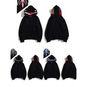 Sudadera con capucha y cremallera con estampado 3D de cabeza de tiburón BA, estilo camuflaje, holgada, de invierno, de moda, para dropshipping transfronterizo, Doble Cap 26 - Product Image 1