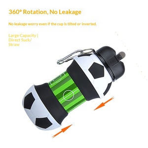 Bouteille d'eau pliable multifonctionnelle en silicone pour enfants, portable, anti-chute, anti-fuite, avec mousqueton, pour les sports de plein air - Product Image 4