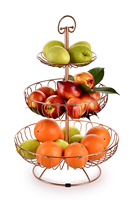 Panier de rangement pliable en métal à 3 niveaux, écologique et de qualité alimentaire, design suspendu en treillis métallique, couleur verte, boîte cadeau incluse