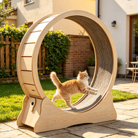 Roue d'exercice silencieuse en bois massif pour chat, roue de course silencieuse en contreplaqué pour perte de poids, jouet de fitness, tapis de course