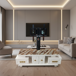 Mobile <span class=keywords><strong>TV</strong></span> di Alta Qualità, Supporto <span class=keywords><strong>TV</strong></span> Moderno con Finitura Goffrata per Soggiorno - Product Image 5