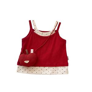 Tongxingyuan Baby Girls Two Piece Set Red Top White Shorts With Apple Design Breathable Summer Outfit - Product Image 5