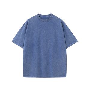 Impression hip hop personnalisée impression bouffée promotionnelle en plein air vintage col rond vêtements de rue en coton batik lavé à l'acide t-shirt pour hommes - Product Image 3