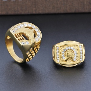 Offre Spéciale – Bague Chevalière Homme Plaqué Or 18K, Élégante en Acier Inoxydable avec Tête de Cheval et Diamant, Bijou Quotidien pour Équitation et Fêtes - Product Image 6