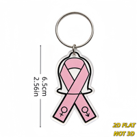 Porte-clés en acrylique Ruban Rose de Sensibilisation, Design Symbole de Genre, Accessoire de Soutien pour les Communautés de Défense de la Santé et de Solidarité