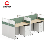 Ensemble complet de mobilier de bureau exécutif avec cloison, poste de travail modulaire pour 6 personnes