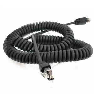 Veste PU Câble Ethernet de haute qualité Câble LAN CAT5e 8P8C spiralé TPU rétractable Câble réseau <span class=keywords><strong>RJ45</strong></span> - Product Image 1