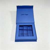 Boîte de chocolat personnalisée de luxe, écologique, avec gaufrage, pour boules de protéines, en carton rigide, pour emballage cadeau de truffes sucrées, avec grille