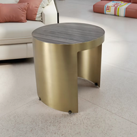 Canapé de luxe Table basse d'angle rectangulaire Salon moderne Meubles de décoration intérieure Table d'appoint en bois et marbre