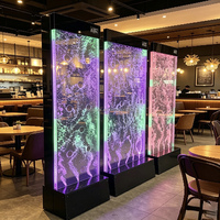 Cloison murale à bulles d'eau verticale autoportante, moderne, écologique, étanche, avec éclairage LED RGB à télécommande pour cuisine de villa