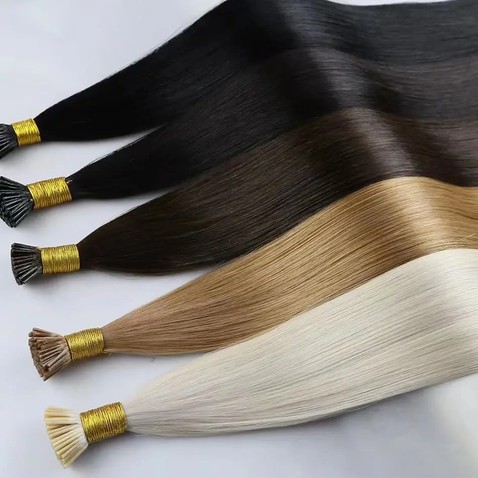 Bestseller unverarbeitetes europäisches rohhaar blond gerade I Spitze 100 % menschliche Haarverlängerungen