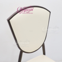Chaises de luxe en aluminium pour événements, ensemble de mobilier de chambre d'hôtel chromé pas cher, chaises royales blanches pour banquets de mariage et événements
