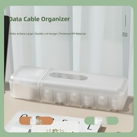 Boîte de rangement pour câbles avec 7 compartiments, organiseur de câbles, boîte de rangement pour chargeurs, étui de rangement pour câbles réutilisable, gestion des câbles pour la maison et les voyages