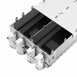 Te tương thích <span class=keywords><strong>1x2</strong></span> cổng ánh sáng Ống báo chí-fit <span class=keywords><strong>SFP</strong></span> + Cage với tản nhiệt ganged sợi quang thiết bị - Product Image 2