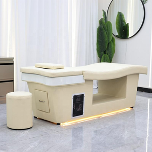 Hongtuo Leather Upholstered Metal Frame Salon Spa Massage <b>Bed</b> Fiberglass Basin Modern Design Removable Footrest High-Density - Product Image 4