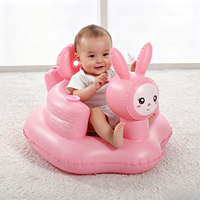 Fauteuil gonflable pour bébé en PVC en forme de lapin de dessin animé, siège de sol portable pour tout-petit avec soutien doux