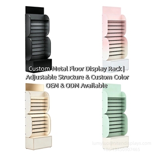 Expositor de metal para suelo con gabinete de almacenamiento y gancho para joyería, tipo estante de exhibición para minoristas - Product Image 5