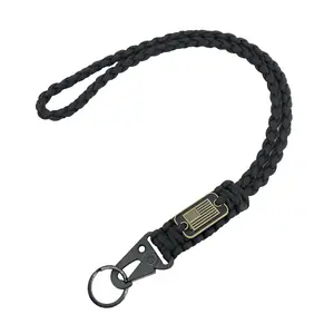 Handmade Paracord Braid Cord Factory Price Keychain Phone Lanyard Survival Carabiner for Camping Wholesale