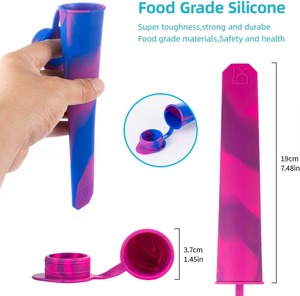 Molde de silicona reutilizable para paletas de hielo con tapa, colorido, apto para alimentos, seguro para congelador, herramienta de cocina DIY para hacer en casa - Product Image 3