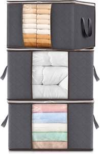 Large Capacity Foldable Quilt <b>Storage</b> Bag Thickened Fabric Square <b>Storage</b> Boxes for Household Wardrobe <b>Storage</b> - Product Image 2
