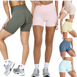 กางเกงขาสั้นเอวสูงทรงพีชสำหรับผู้หญิง ผ้าซับเหงื่อ ระบายอากาศได้ดี ยืดหยุ่นสูง เหมาะสำหรับวิ่ง ซักทำความสะอาดได้ - Product Image 2