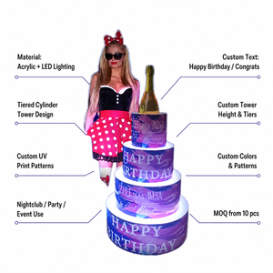 HOTEAM Espositore per Bottiglie LED in Acrilico Personalizzato, Supporto Luminoso per Champagne da Discoteca, Vetrina Illuminata, Vendita all'Ingrosso OEM - Product Image 2