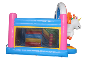 Château gonflable à thème <span class=keywords><strong>licorne</strong></span> magique LilyToys avec toboggan pour fête en plein air et aire de jeux - Product Image 4