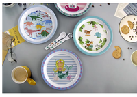 SEBEST Usine En Gros Personnalisé Sans BPA Enfants Assiettes À Manger Sécurité Alimentaire Dessin Animé Motif Mélamine Assiettes pour Enfants