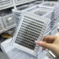 Kit de cils individuels faits main à faible MOQ, avec cartes de base personnalisées, segments pré-coupés, adhésif et scellant pour cils en grappe