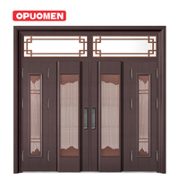 Porte d'entrée principale en alliage d'aluminium ignifuge pour maisons, insonorisée, étanche, extérieure, hôtels, cuisines, centres commerciaux, halls