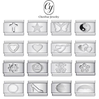 Bracelets modulaires extensibles en acier inoxydable avec motifs estampés, style goutte d'huile, pour la création de bijoux DIY italiens, vente en gros