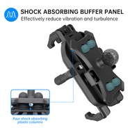 Support de téléphone pour moto à 8 griffes, antichoc, anti-vibration, fixation sur guidon avec pare-soleil, antivol, réglable à 360°