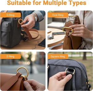 Pcs Purse Hardware Metal Swivel <b>Snap</b> <b>Hooks</b> Kit With D O Oval Square Rings Slide Buckles Swivel Clasp Buckle For Bag Making Gold - Product Image 5