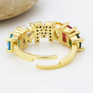 Bague ajustable QIKU en zircon avec initiale en forme de cœur (lettres A-Z) pour femme, bijou de mode tendance pour les voyages décontractés – Vente en gros, produits populaires sur TikTok - Product Image 5