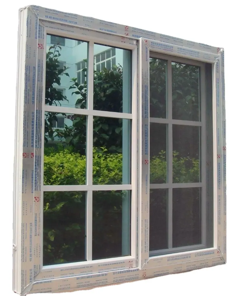 latest window designs best price pvc sliding windows with iron steel grill insect screen