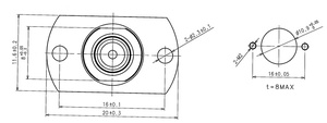Adaptateur mâle/femelle vers <span class=keywords><strong>JKF</strong></span> pour applications RF sur circuits imprimés, construction en acier inoxydable, modèle ST2-41-X - Product Image 5