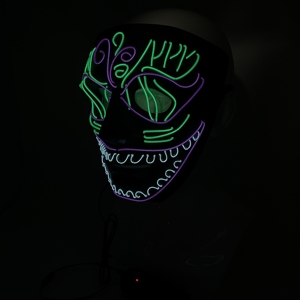 Máscara <span class=keywords><strong>de</strong></span> PVC con Luces LED <span class=keywords><strong>de</strong></span> Neón para Halloween, Terrorífica, para Fiestas <span class=keywords><strong>de</strong></span> <span class=keywords><strong>la</strong></span> <span class=keywords><strong>Purga</strong></span>, Disfraces <span class=keywords><strong>de</strong></span> Cosplay - Product Image 2